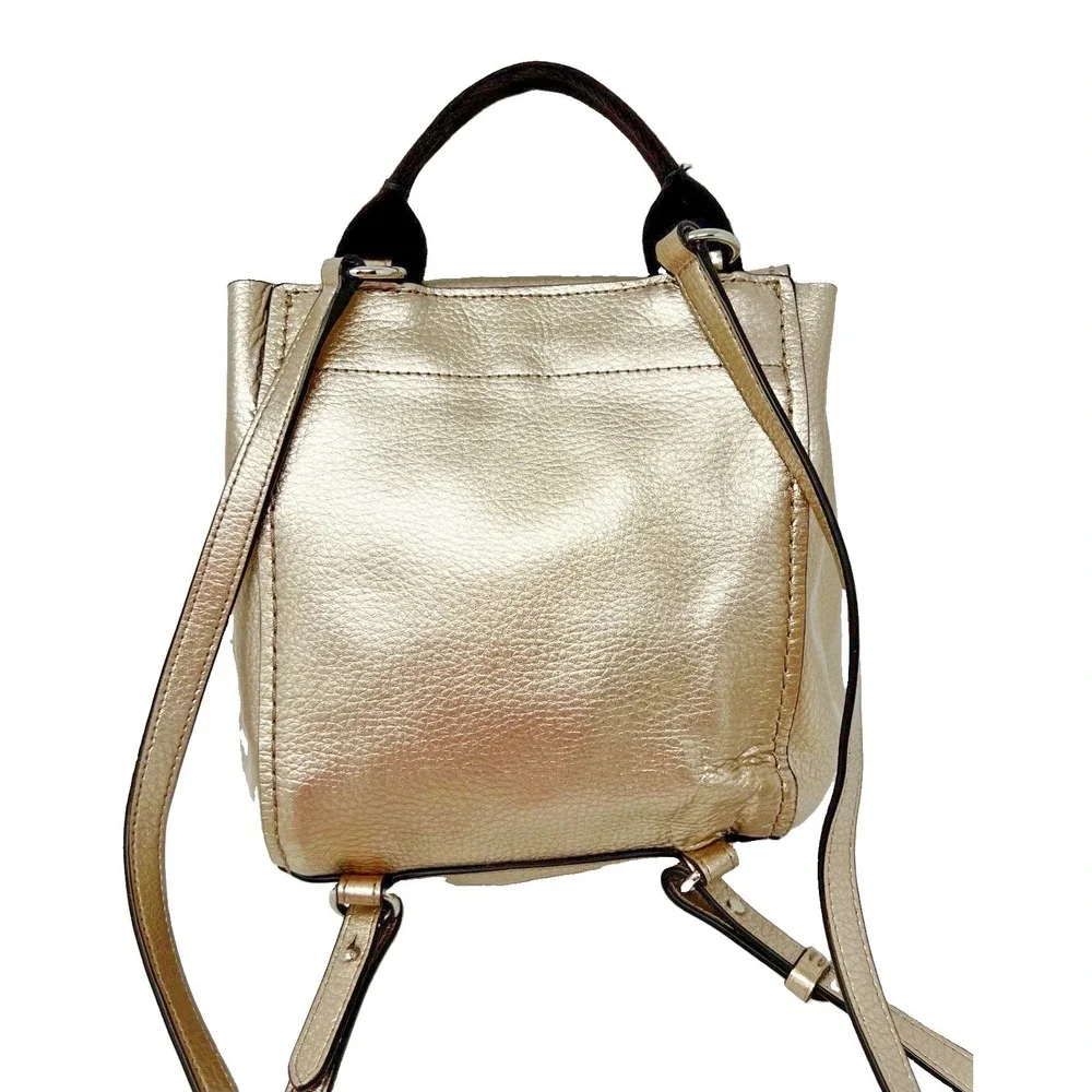 Coach Derby Mini Backpack Metallic Gold Pebbled Leather F16605